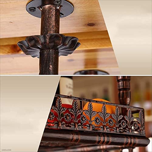 Vintage Bronze Wall Mounted Wine Rack Holder 80x35cm N70262