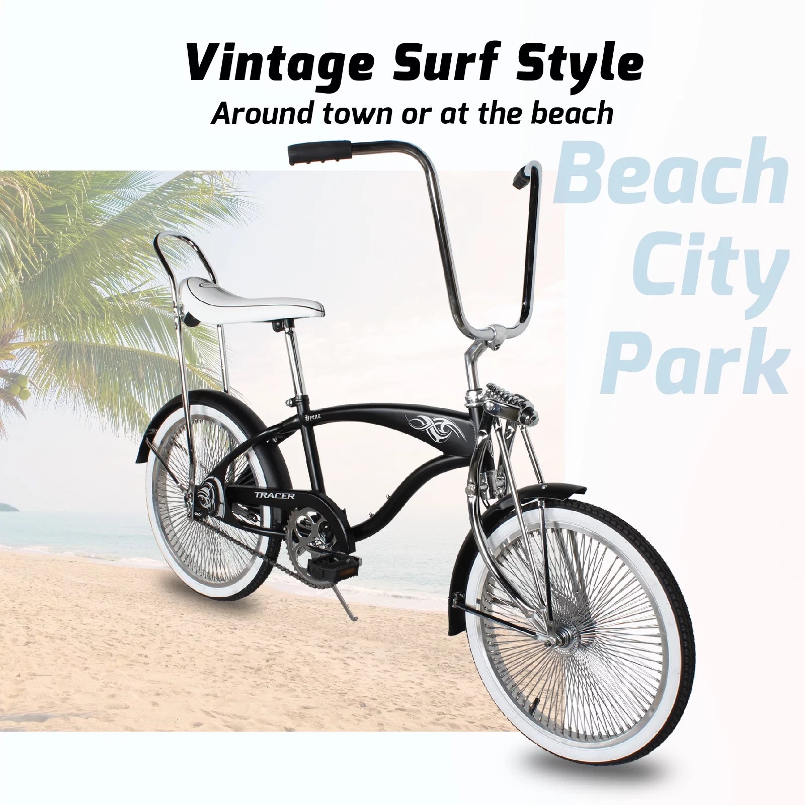 Beach Cruiser Bike 20 Inch Fat Tire Retro a7