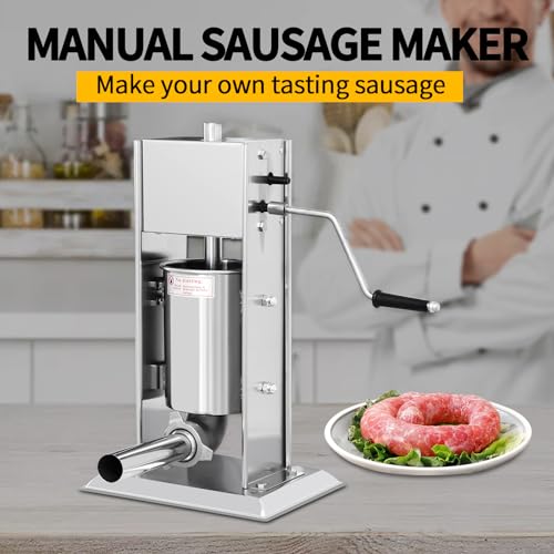 Vertical Sausage Stuffer 7L Stainless Steel with 5 Stuffing Tubes P4239