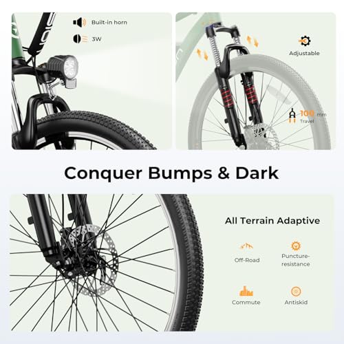 Electric Bike for Adults 500W Motor 40Mile Range 7-Speed k9