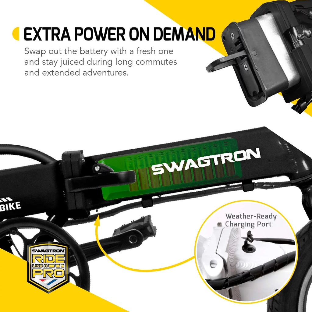 Swagtron Swagcycle EB5 Pro Plus Folding Electric Bike with Pedals K512120