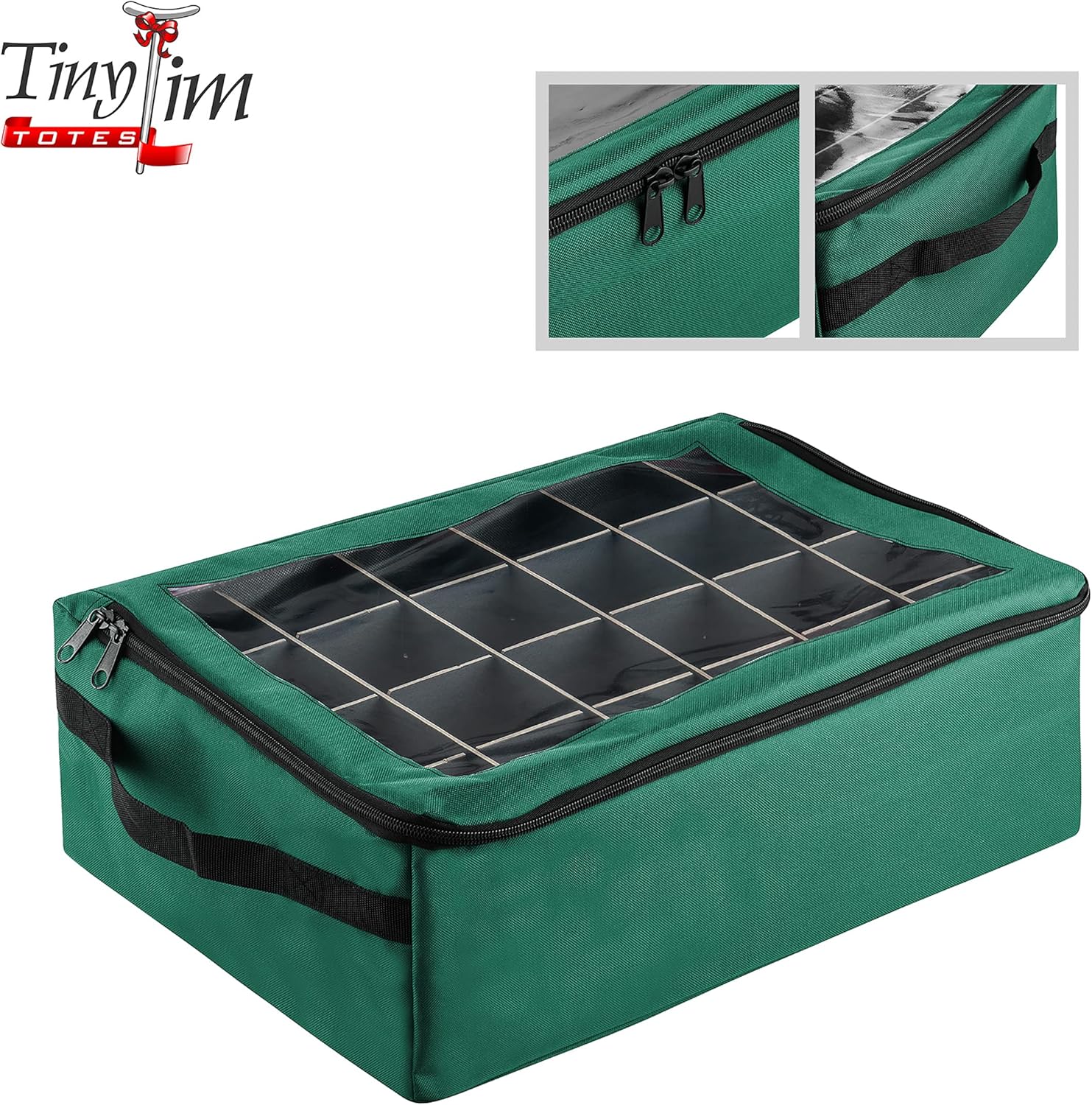 Christmas Ornament Storage Box 48 Slot Green k7