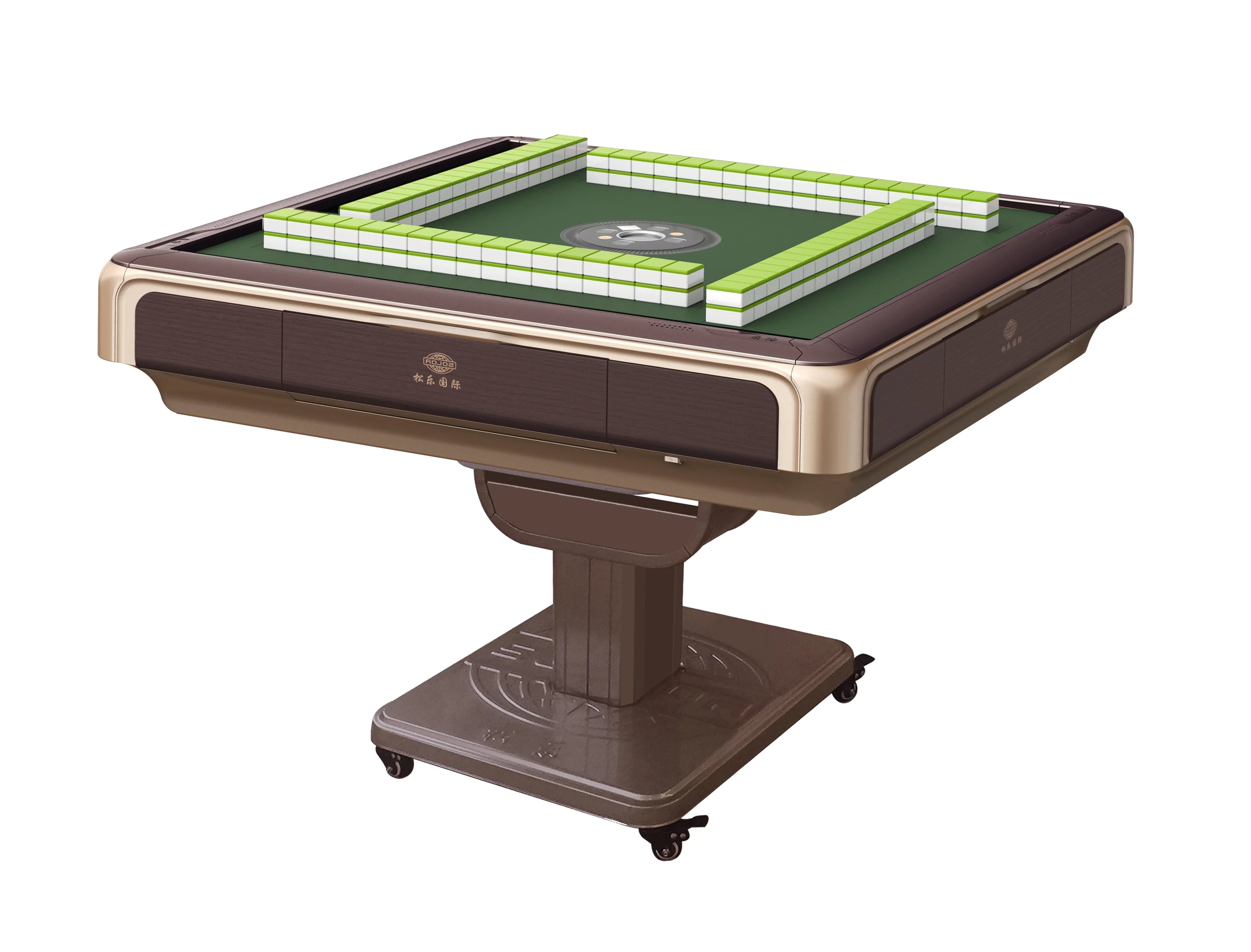 144Chinese 44mm Tiles Folding Automatic Mahjong Table with Drawers, 2 Sets Magnetic Tiles K375582