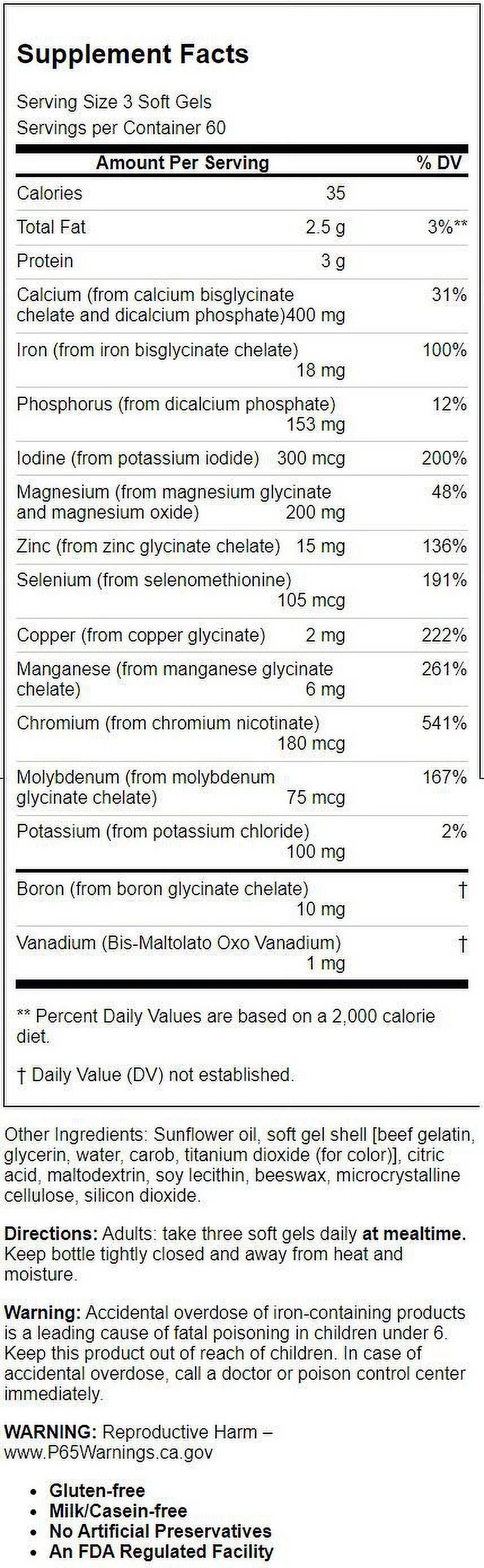 Carlson Chelated Minerals 180 Sgels Z3654