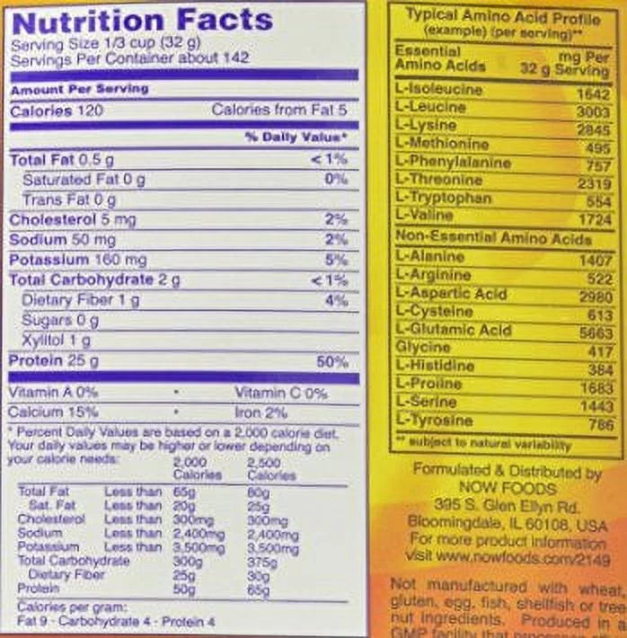 NOW Sports Whey Protein Isolate Powder Creamy Vanilla, 10 lbs M3084