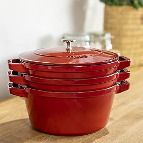 Staub Cast Iron 4-pc Stackable Set Grenadine O271733