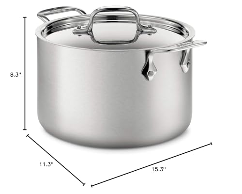 All-Clad D5 5-Ply Brushed Stainless Steel Stockpot 8 Quart M832