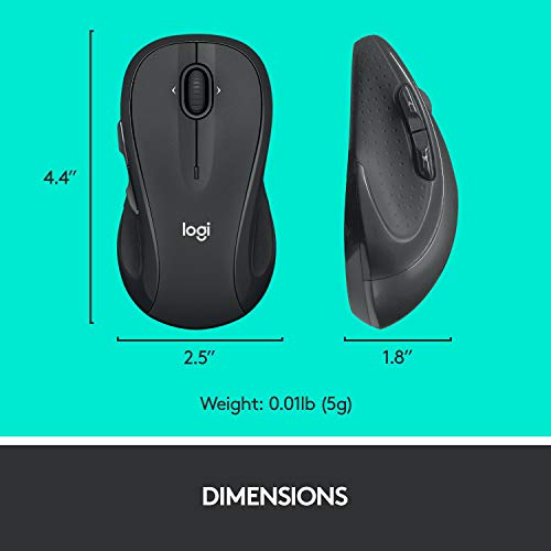 Wireless Mouse for Laptop and PC with Programmable Buttons Graphite k7