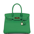 Pre-owned Hermes Birkin 30 Cactus Epsom Gold Hardware
