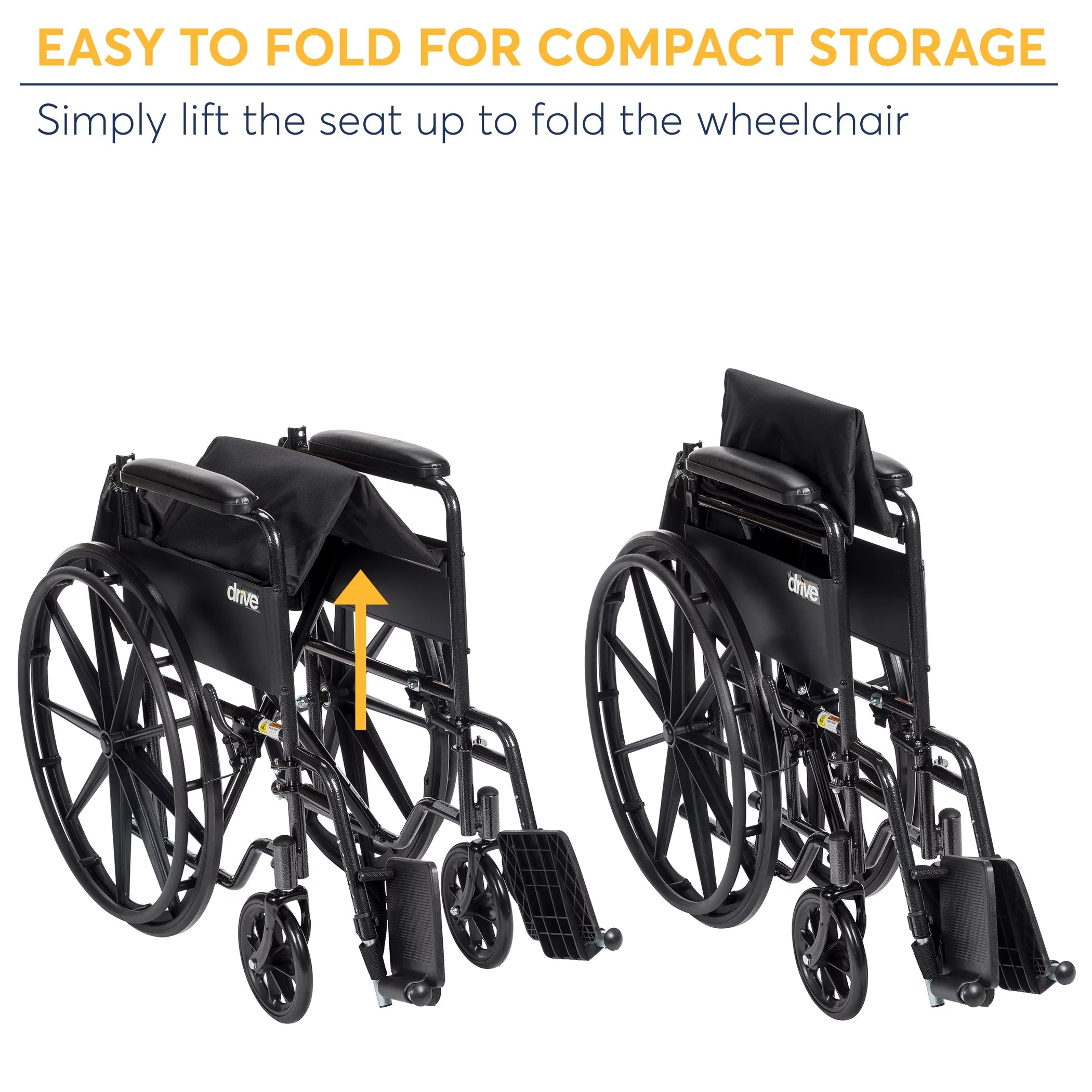 Drive Medical Silver Sport 1 Wheelchair with Full Arms and Swing Away Footrest U145565