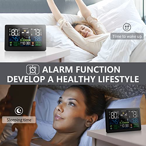 Wireless Weather Station Indoor Outdoor Thermometer with Color Display E5003