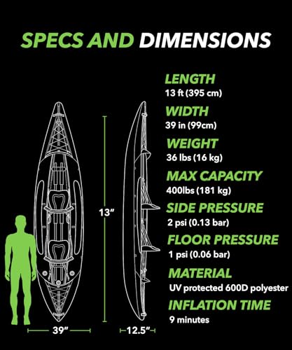 Driftsun Almanor Inflatable Kayak with EVA Padded Seats and Pump A52531