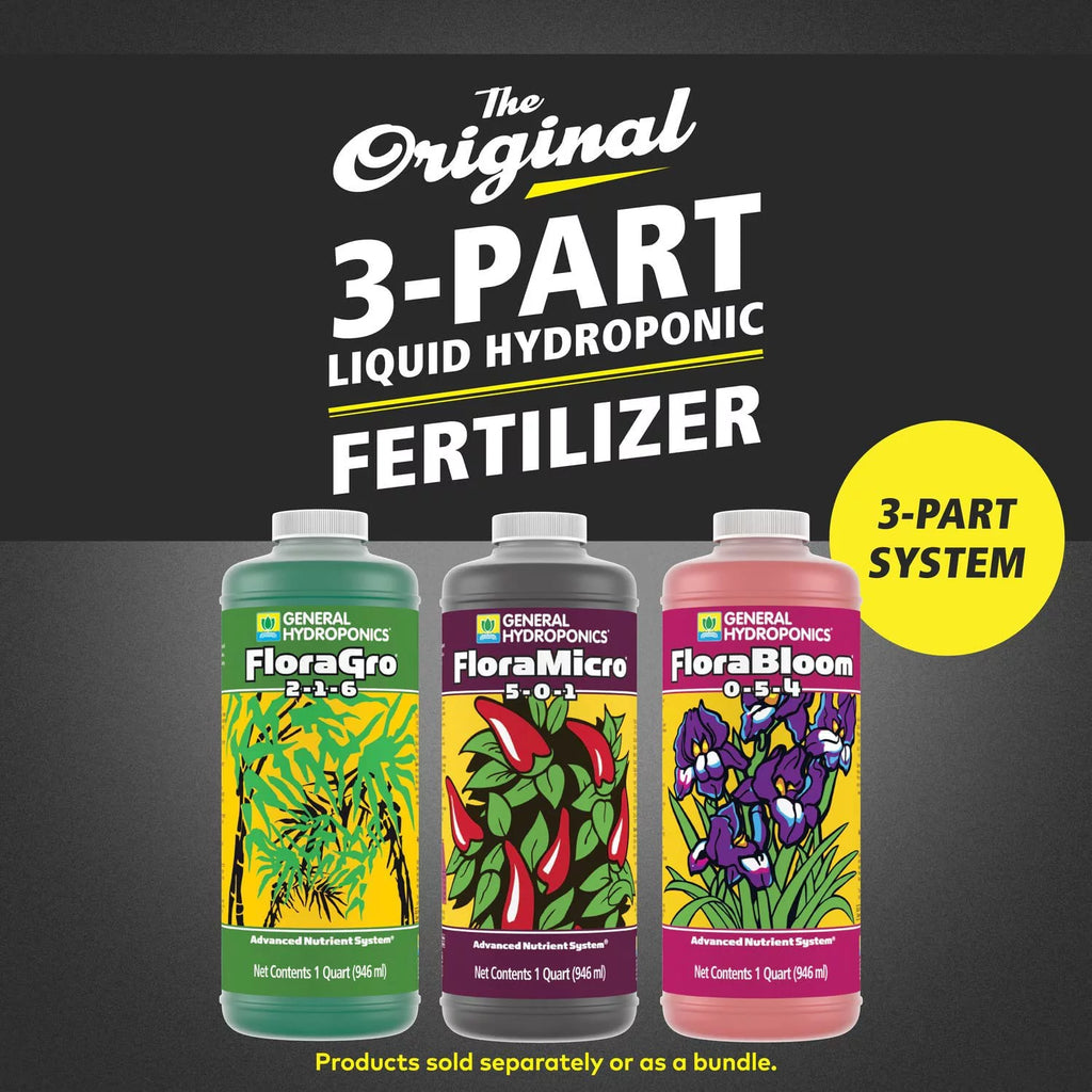 General Hydroponics Flora Series Fertilizer Bundle with pH Control Kit P371409
