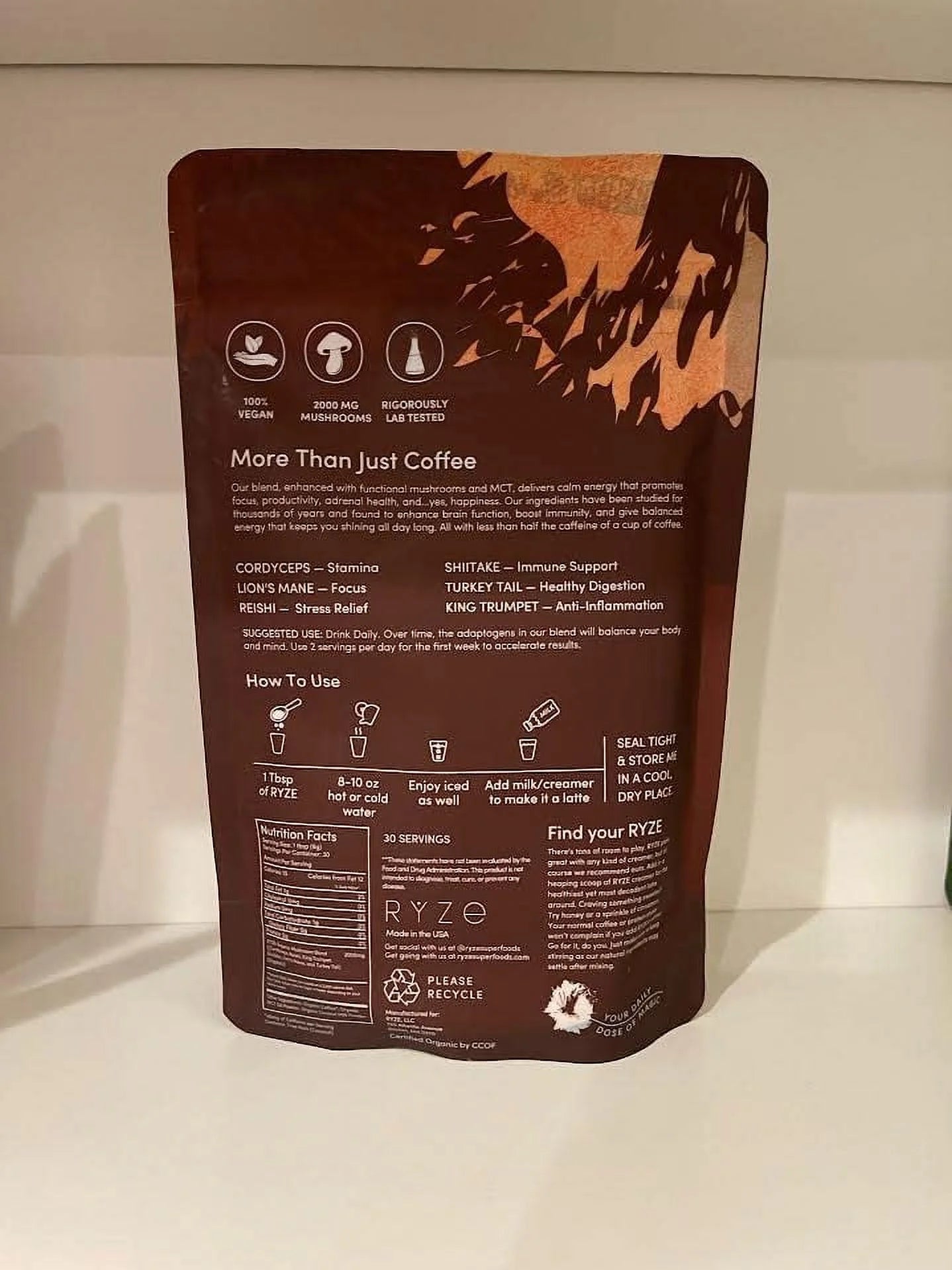 Ryze Mushroom Coffee Organic 30 Servings Y5636