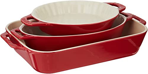 Staub Ceramic Baking Dish Set, 3pc, Cherry K370