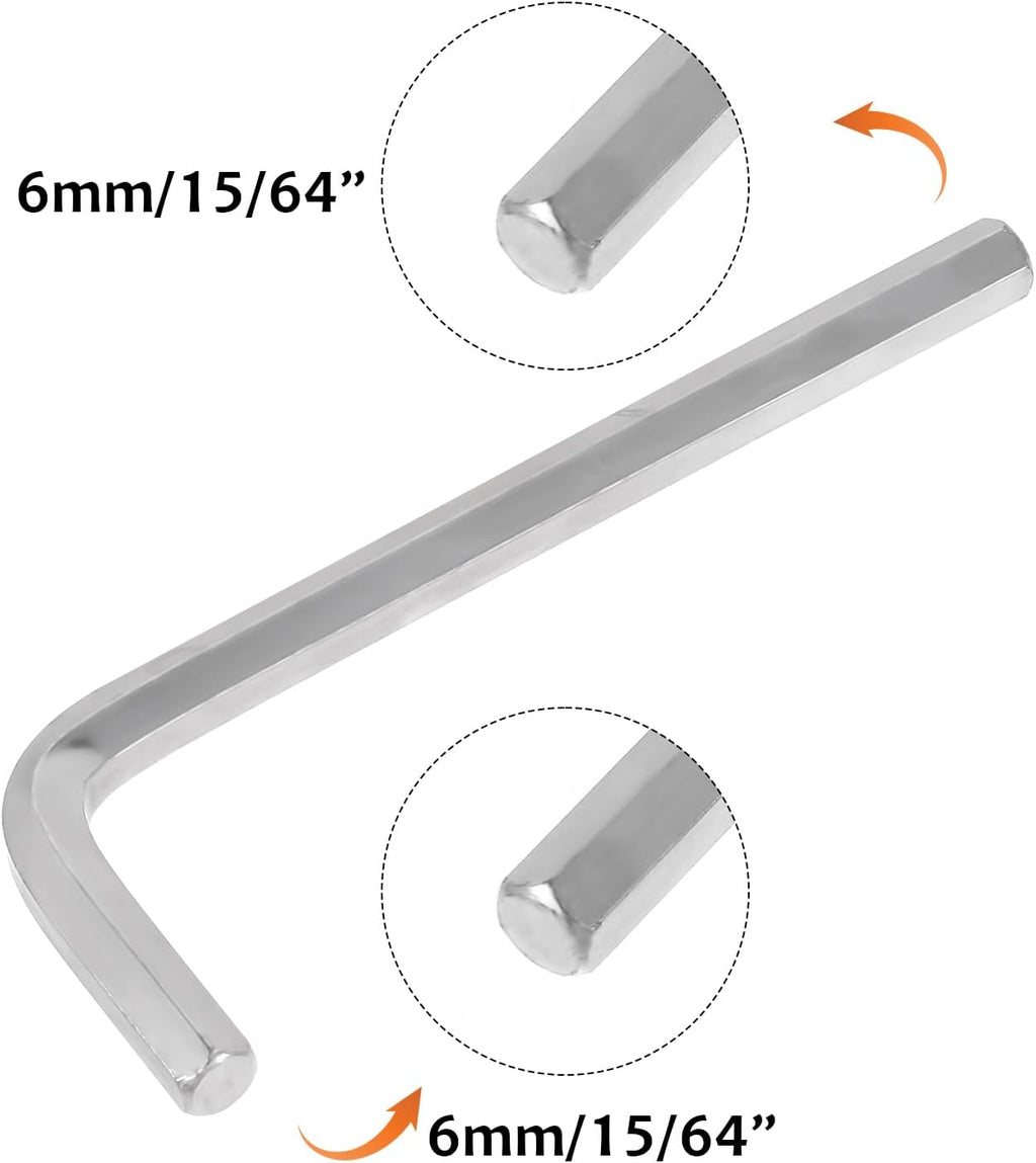 8pcs Hex Key Set Silver Allen Wrench 1.5-6 mm L Shape Portable Repair Tool T100