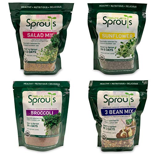 Nature Jims Sprouts Broccoli Sprout Seeds - Certified Organic, 8oz P1311