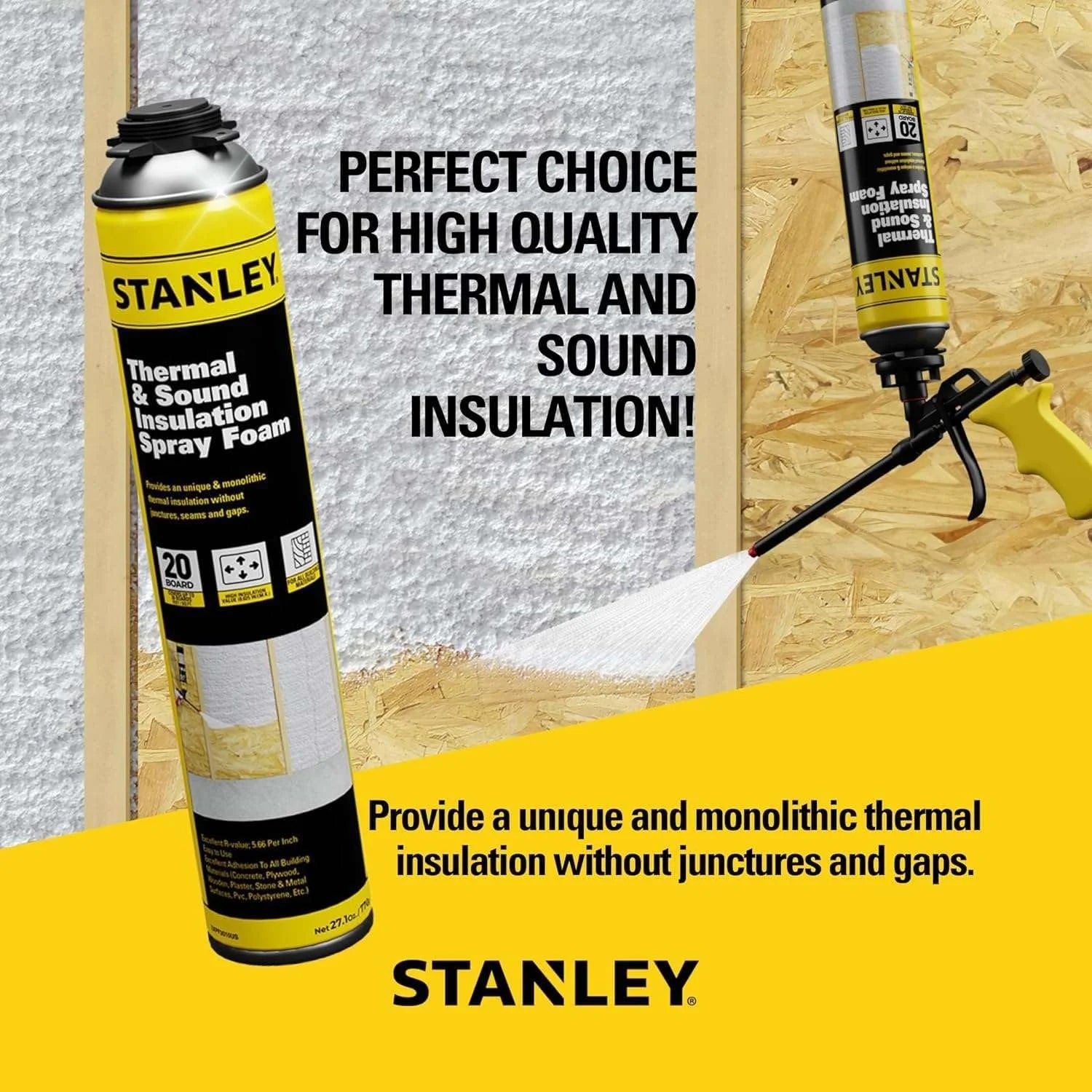 Stanley Supercoat Spray Foam Insulation Kit, Closed Cell, 480 Board Feet S383