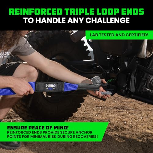 Rhino USA Recovery Tow Strap 3" x 20' 31,518lb for Truck UTV ATV Jeep I629