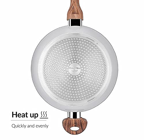 Phantom Chef 11" Deep Frypan 5 Qt Wok, Non-Stick Ceramic Coating, Navy X2103