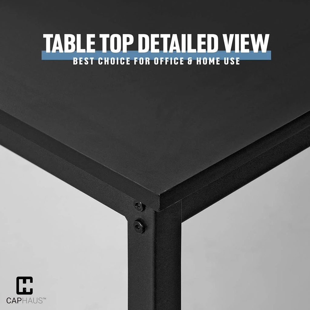 55 Inch Computer Desk for Home Office, Modern Writing Desk, Black Y8340