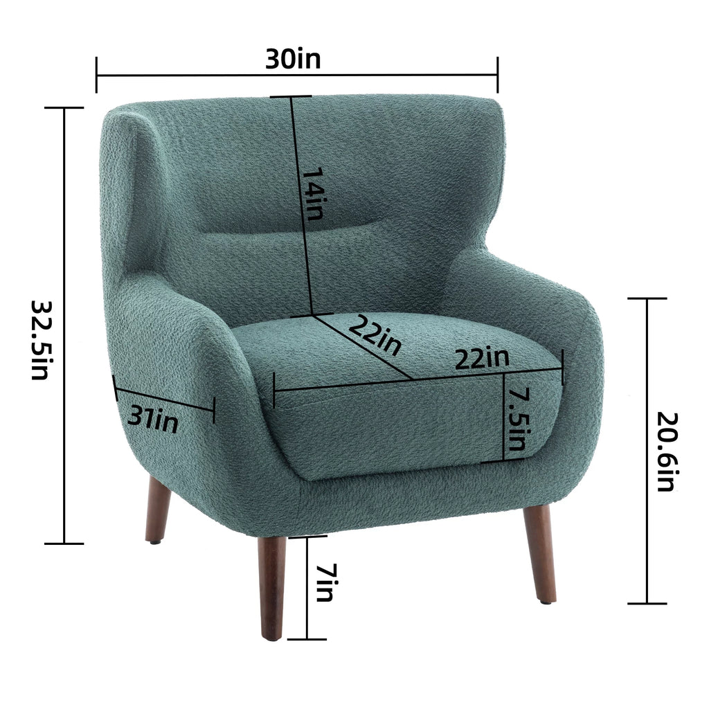 XINMICS Tufted Wingback Accent Chair, Green N2414