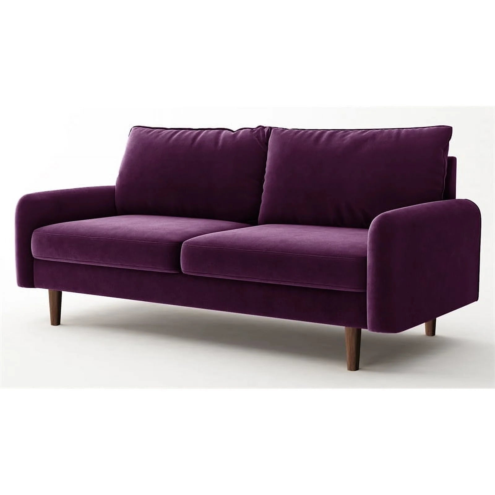 Pemberly Row Contemporary 70" Upholstered Velvet Sofa in Purple