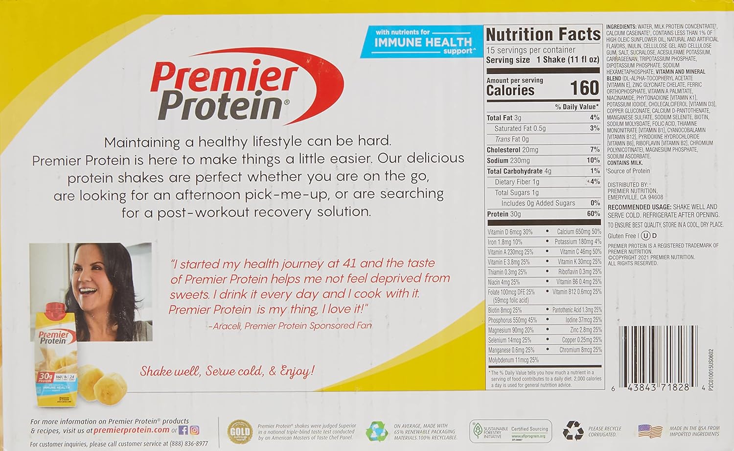 Bananas & Cream Protein Shake 15 Pack a7