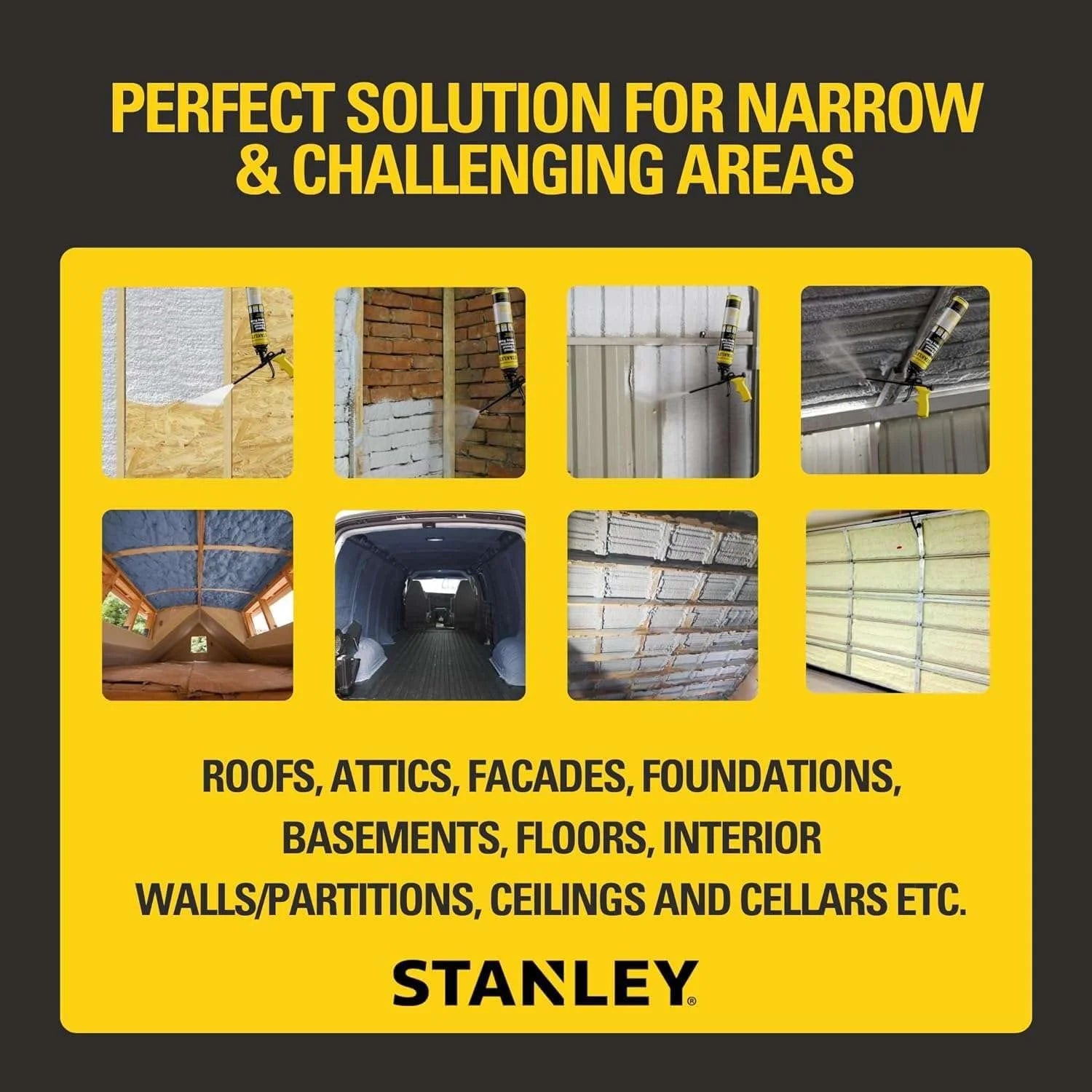 Stanley Supercoat Spray Foam Insulation Kit, Closed Cell, 480 Board Feet S383