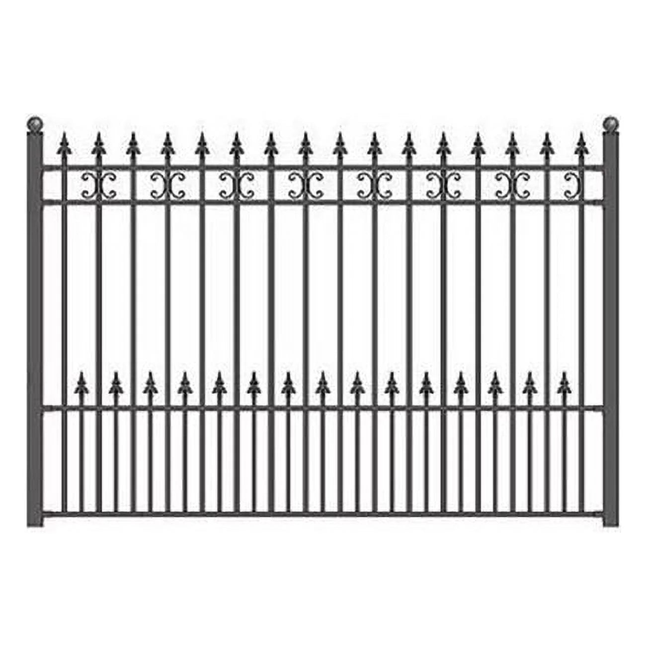ALEKO FENCESTP Venice Style Iron Wrought Steel Fence 8' X 5' - Black