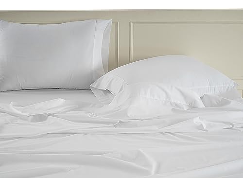 Organic Cotton Queen Sheets 8pc Percale Bedding White A7