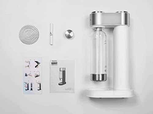 Philips Stainless Sparkling Water Maker Soda Maker Machine with BPA Free 1L Bottle, White P807