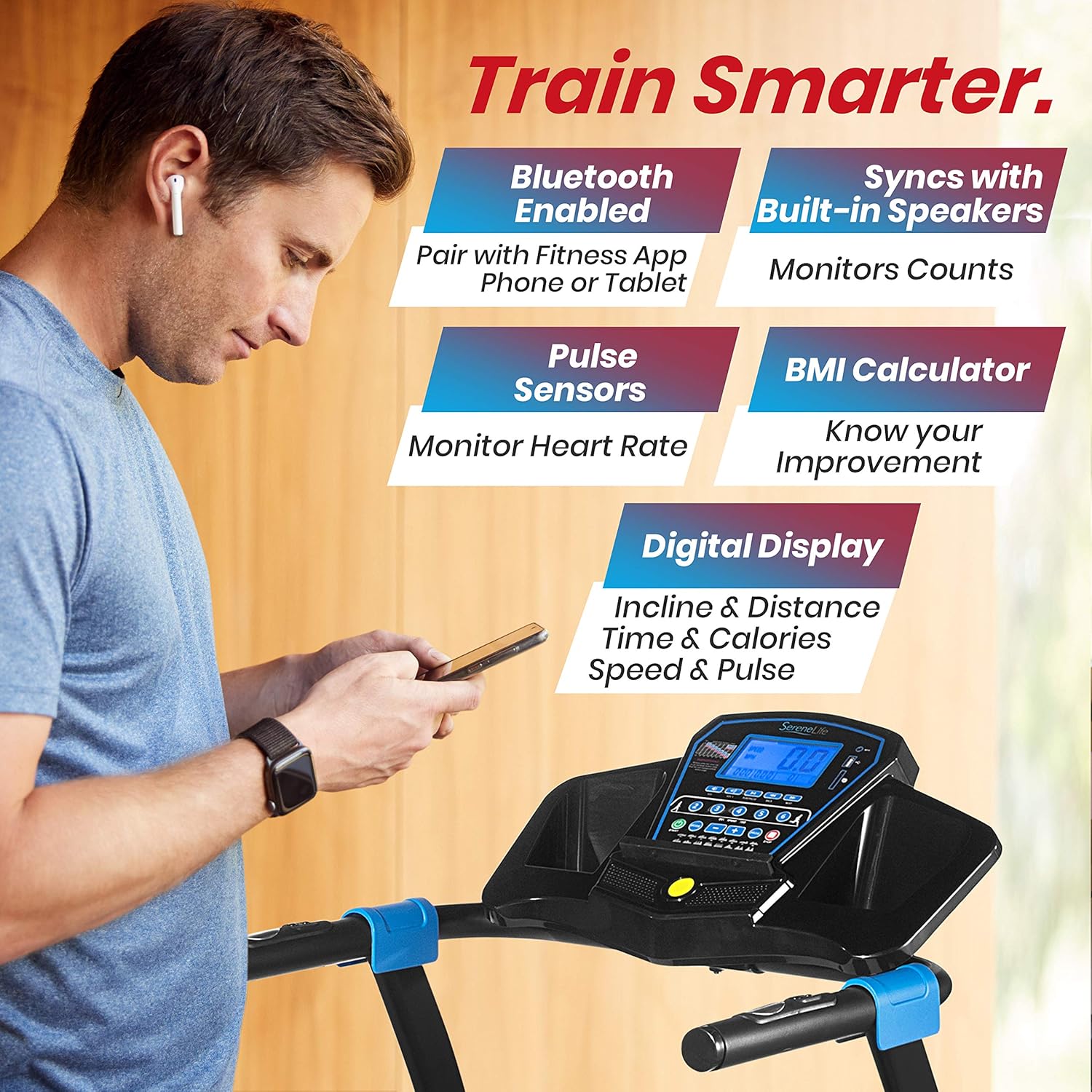 Treadmill Folding Electric 2.5 HP Indoor Running Machine k7p