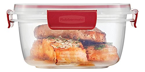 Rubbermaid Easy Find Lids 14-Cup Food Storage Container, Clear with Red Tabs