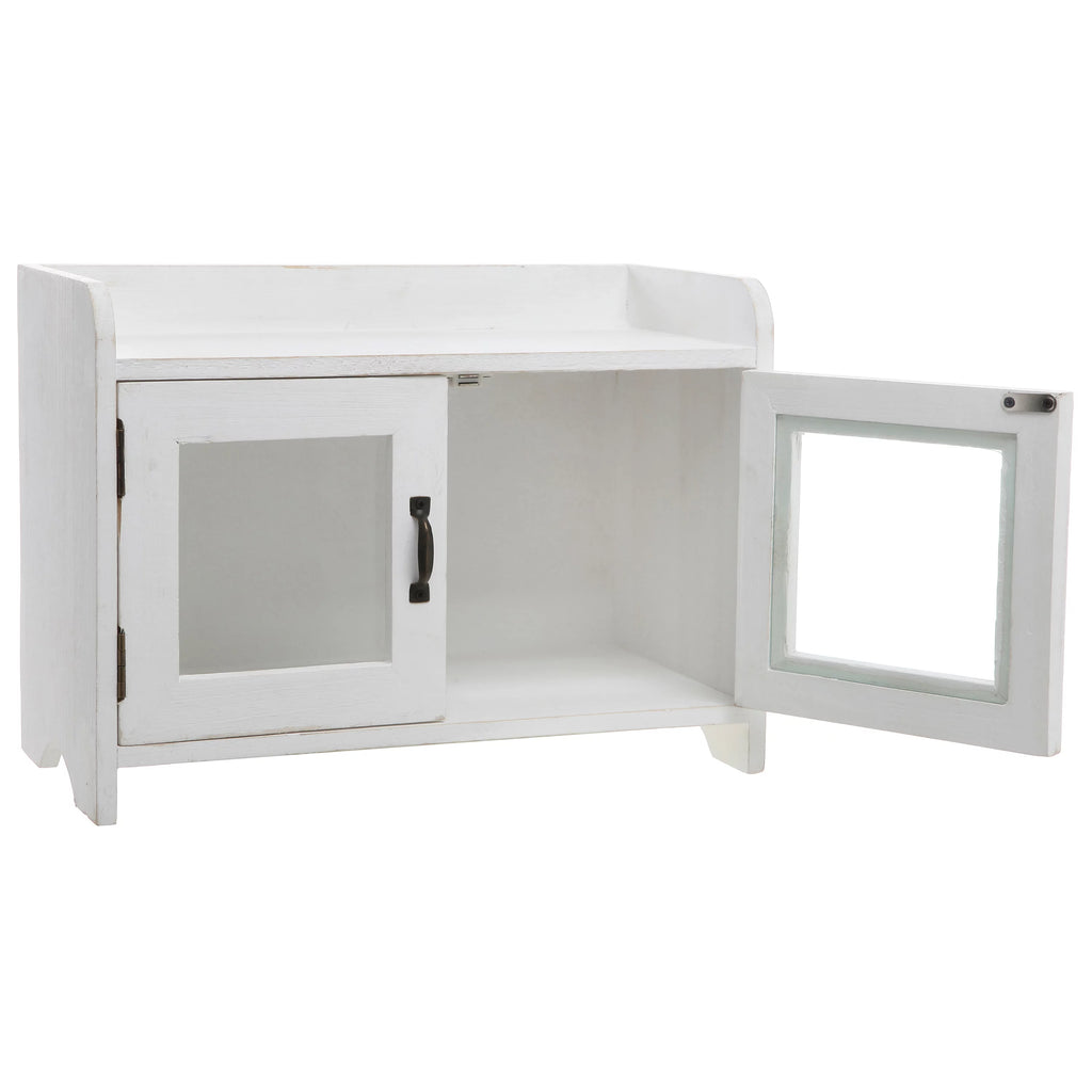 MyGift Antique White Wood Countertop Cabinet Organizer Z63801