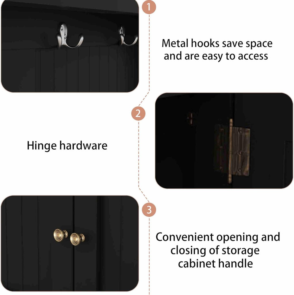 Hall Tree with Bench and Shoe Storage, Coat Rack Y5187