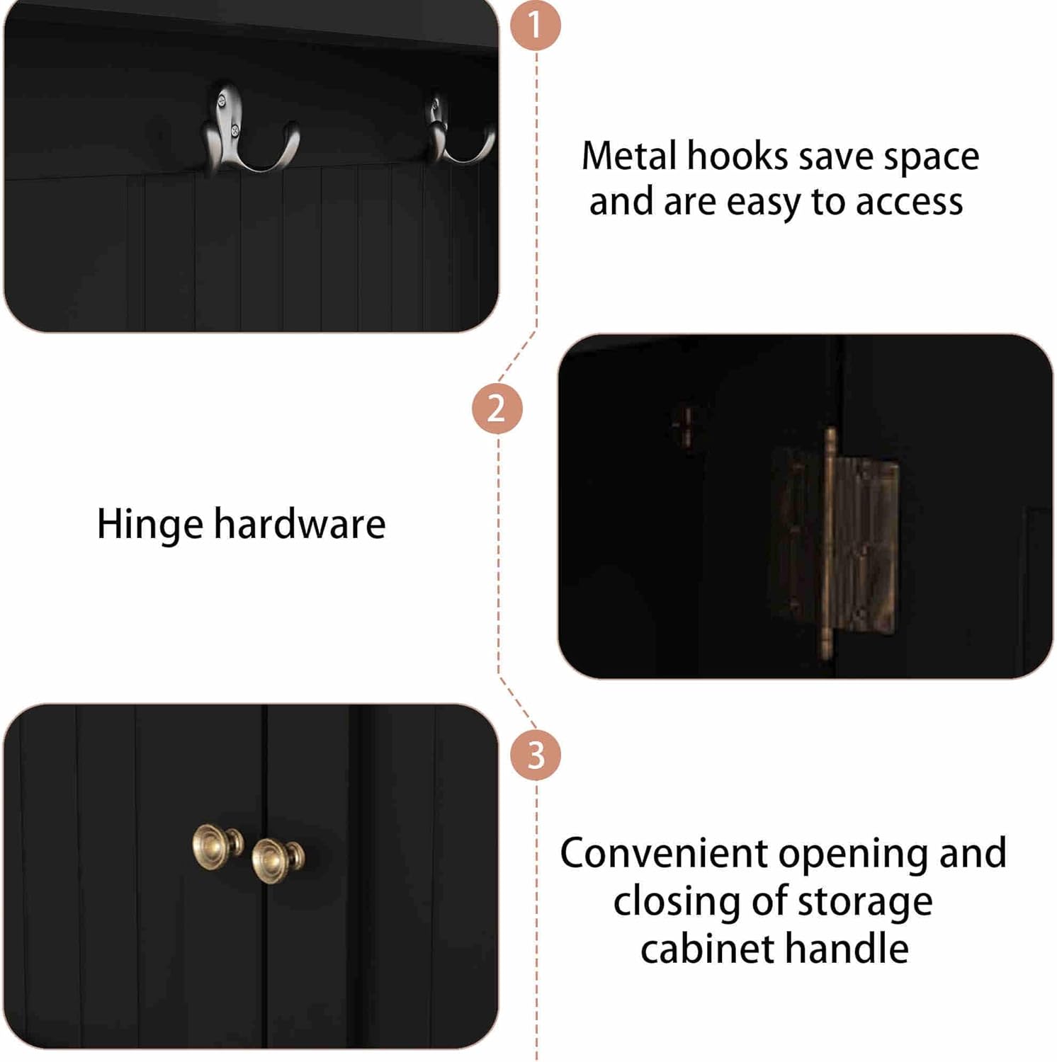 Hall Tree with Bench and Shoe Storage, Coat Rack Y5187