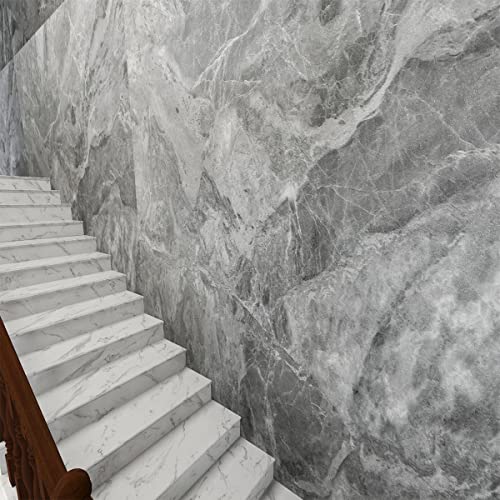 Extra Wide Marble Contact Paper Peel and Stick Countertop Grey Matte S4044