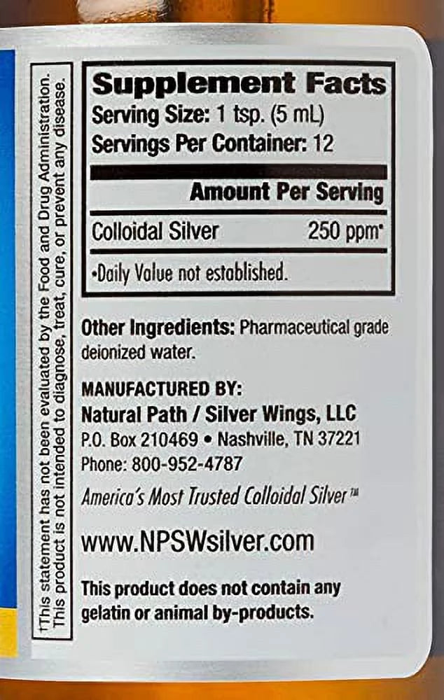Natural Path Silver Wings Colloidal Silver 8oz with Dropper J856