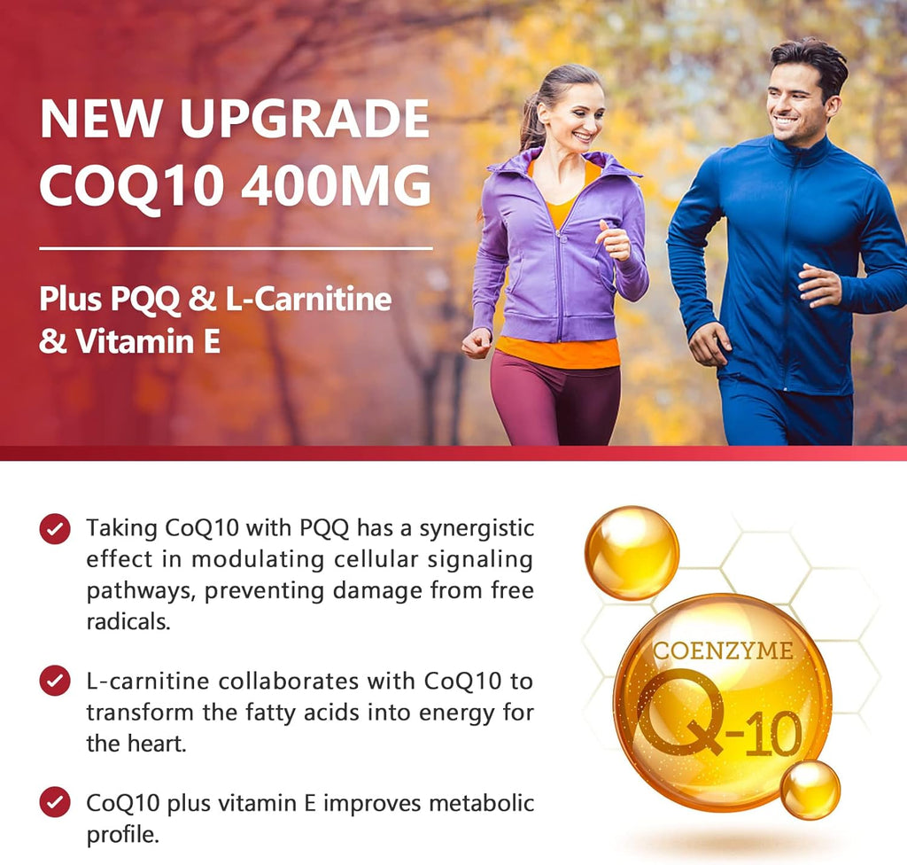 CoQ10 400mg with PQQ, Omega-3s & L-Carnitine, High Absorption, 120 Servings a7