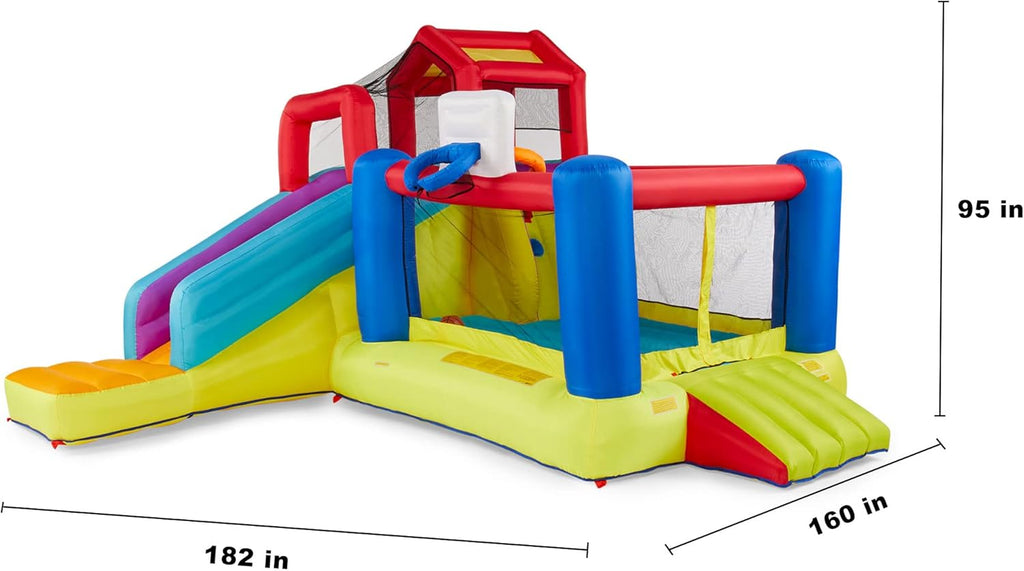 Banzai Climb ’N’ Bounce Bounce House with Slides and Blower W2120