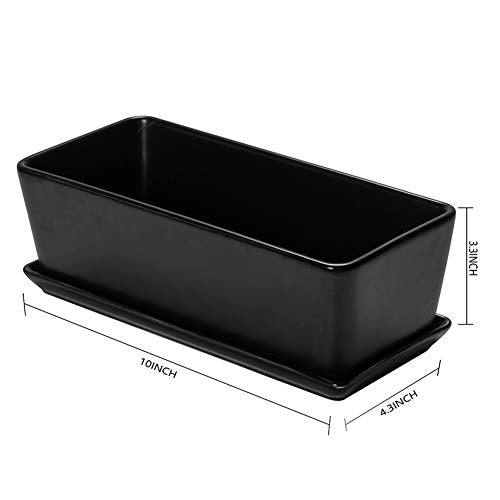 White Ceramic Succulent Planter with Saucer k7m