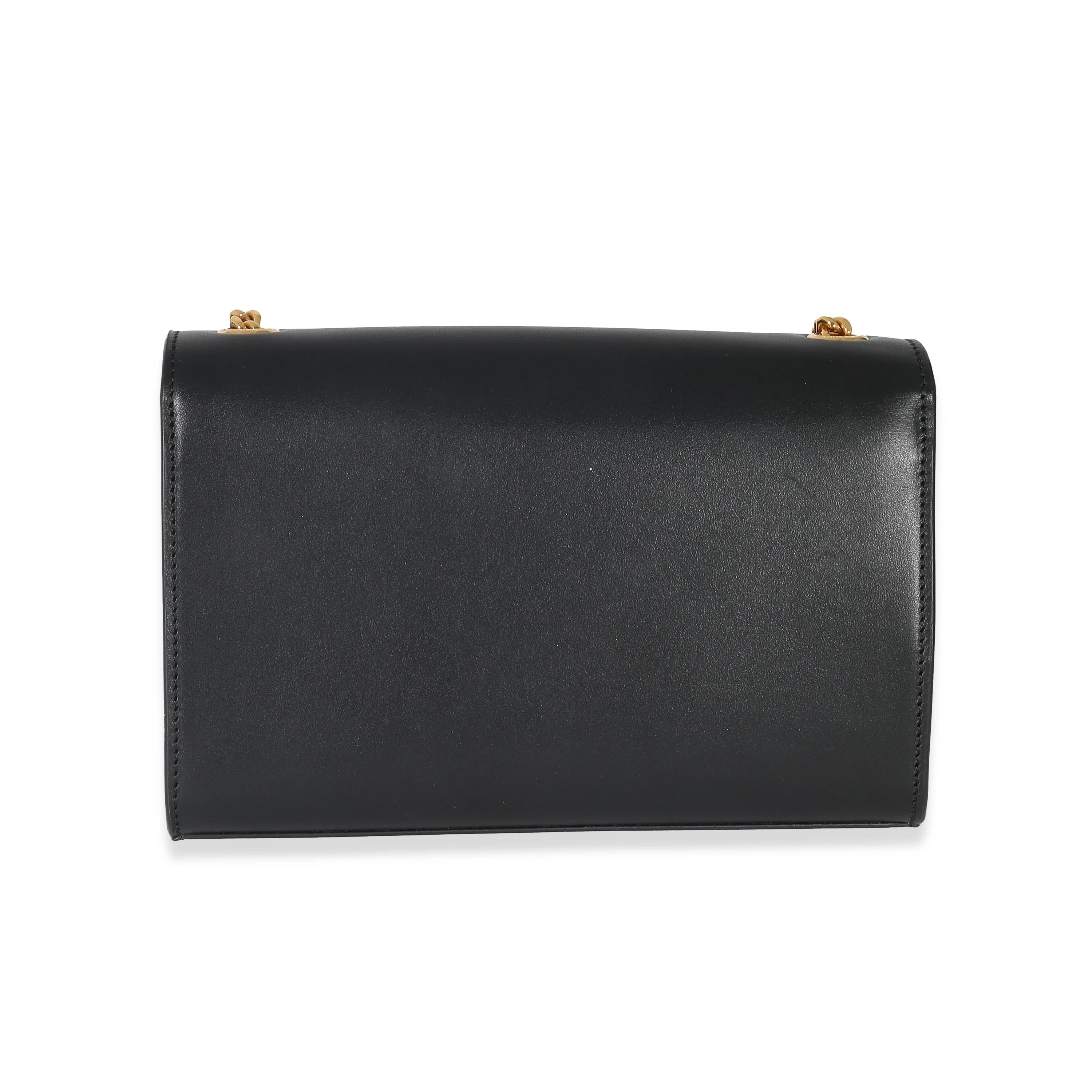 Black Smooth Leather Tassel Bag k7