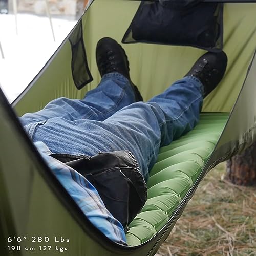 Haven Tents Lay Flat Hammock Tent with Mosquito Net, Insulated Pad and Rainfly M380