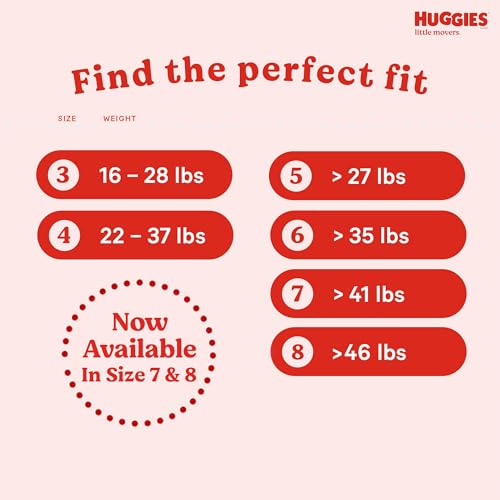 Huggies Size 5 Little Movers Baby Diapers, 120 Count E605107