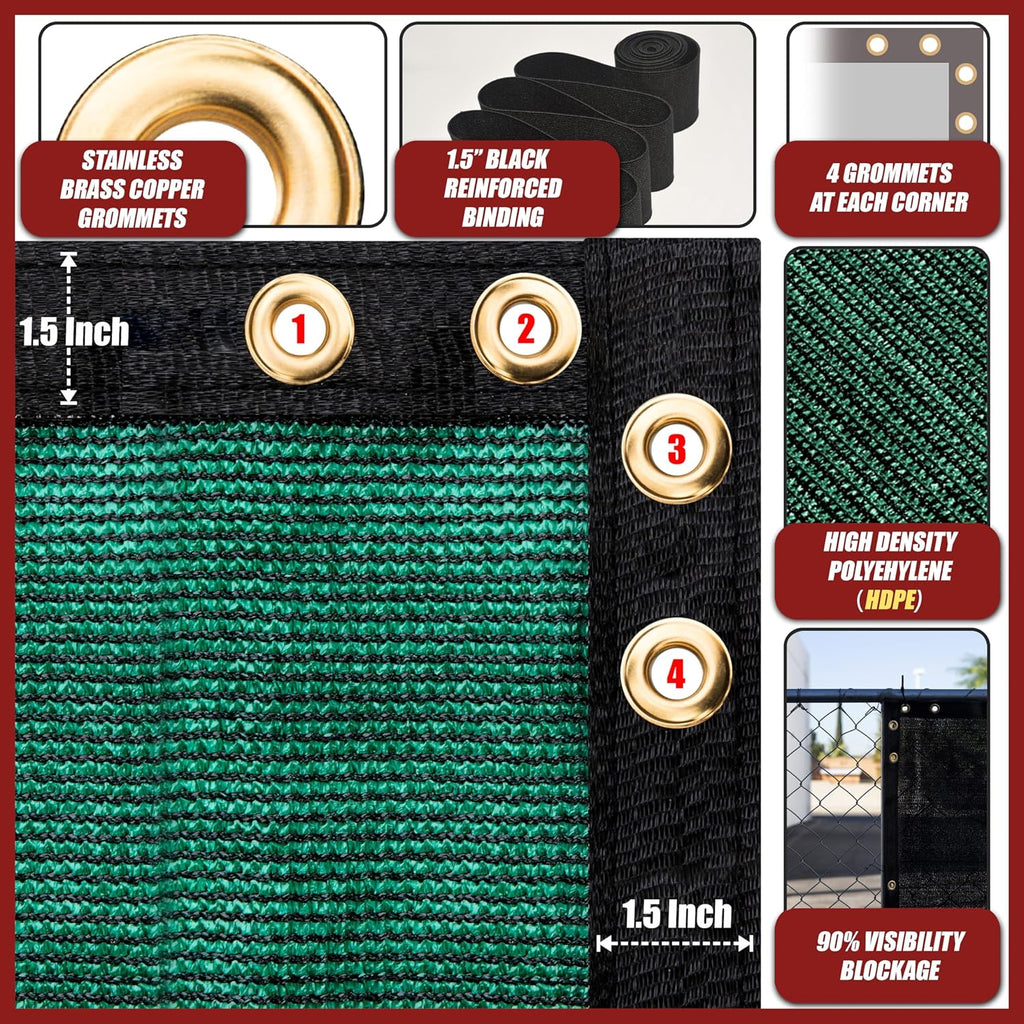 Green Fence Privacy Screen 6x50 ft Heavy Duty Windscreen a7