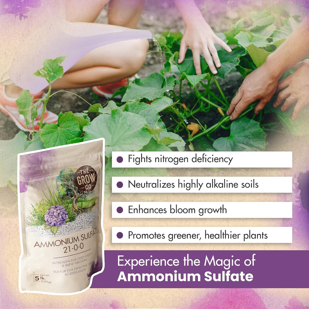 Ammonium Sulfate 21-0-0 Fertilizer for Plants, Soil Acidifier 5 lb. k7