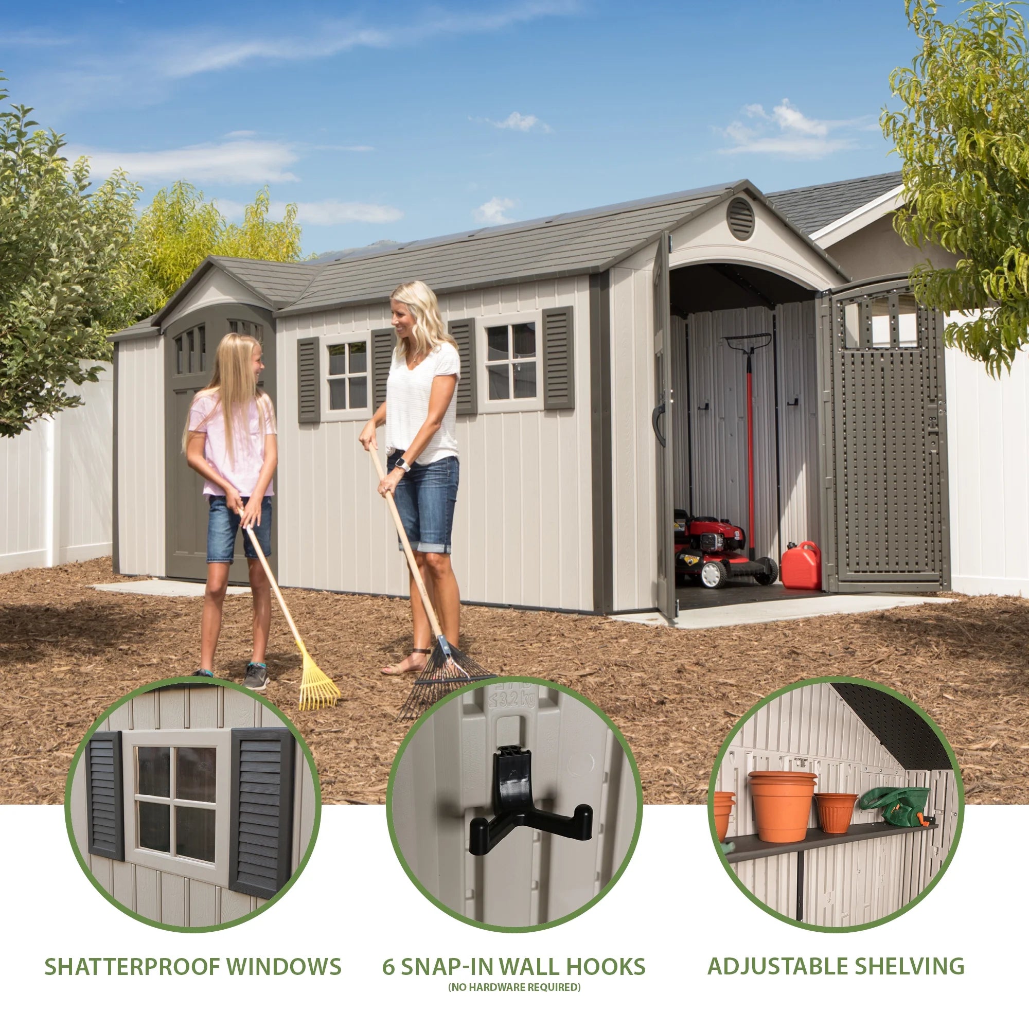 Lifetime 17.5 ft. x 8 ft. Outdoor Storage Shed J281016