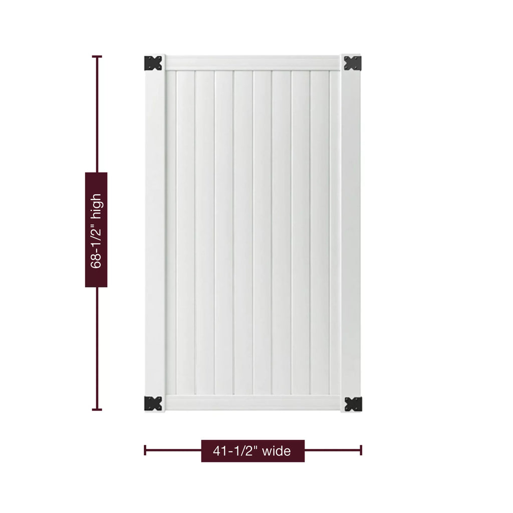 Somerset 6 ft. x 42 in. White Vinyl Privacy Fence Gate T298