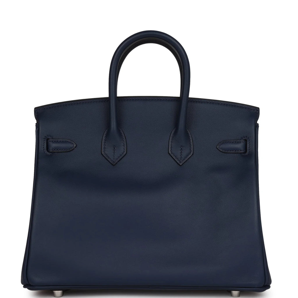 Birkin 25 Bleu Navy Swift Palladium Hardware a7